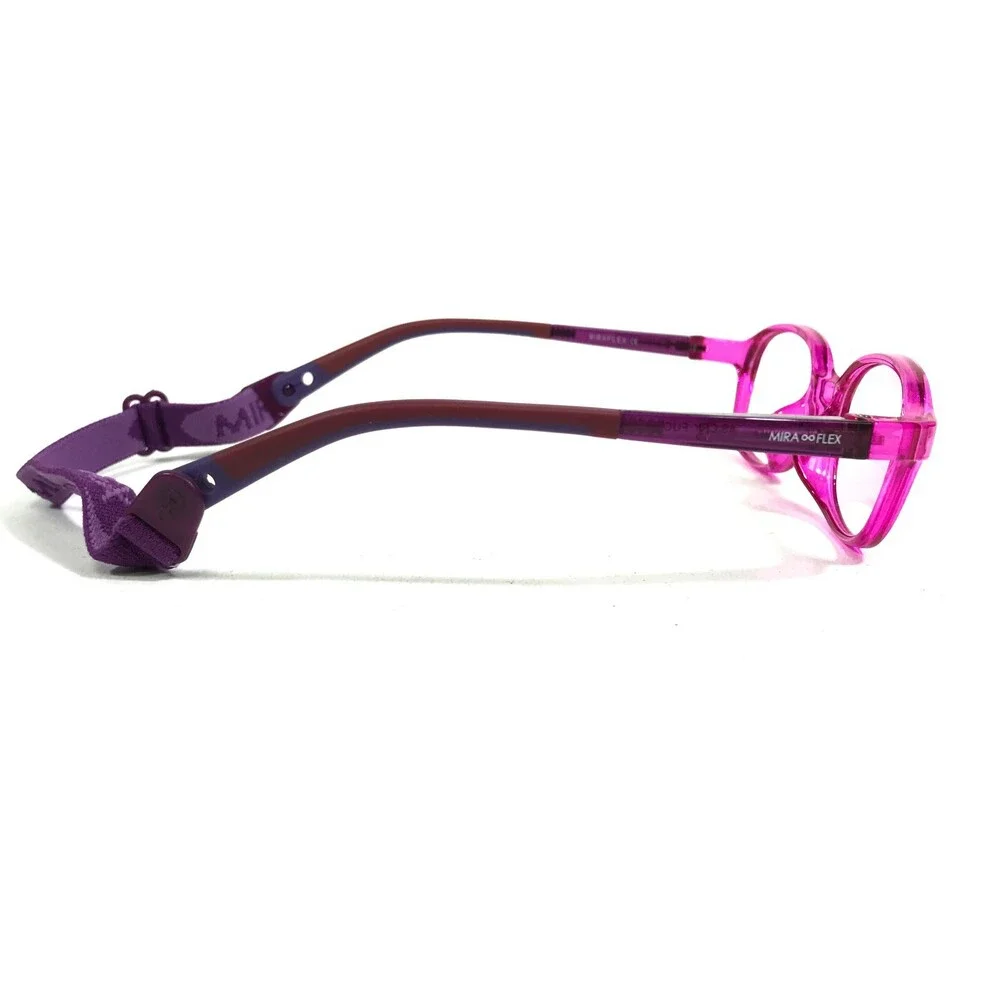 Miraflex Kids Goggles Eyeglasses Frames ELKI Purple Clear Pink Square 41-16-113